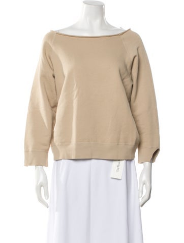 Pre-owned Nili Lotan Bateau Neckline Three-quarter Sleeve Sweatshirt In Neutral