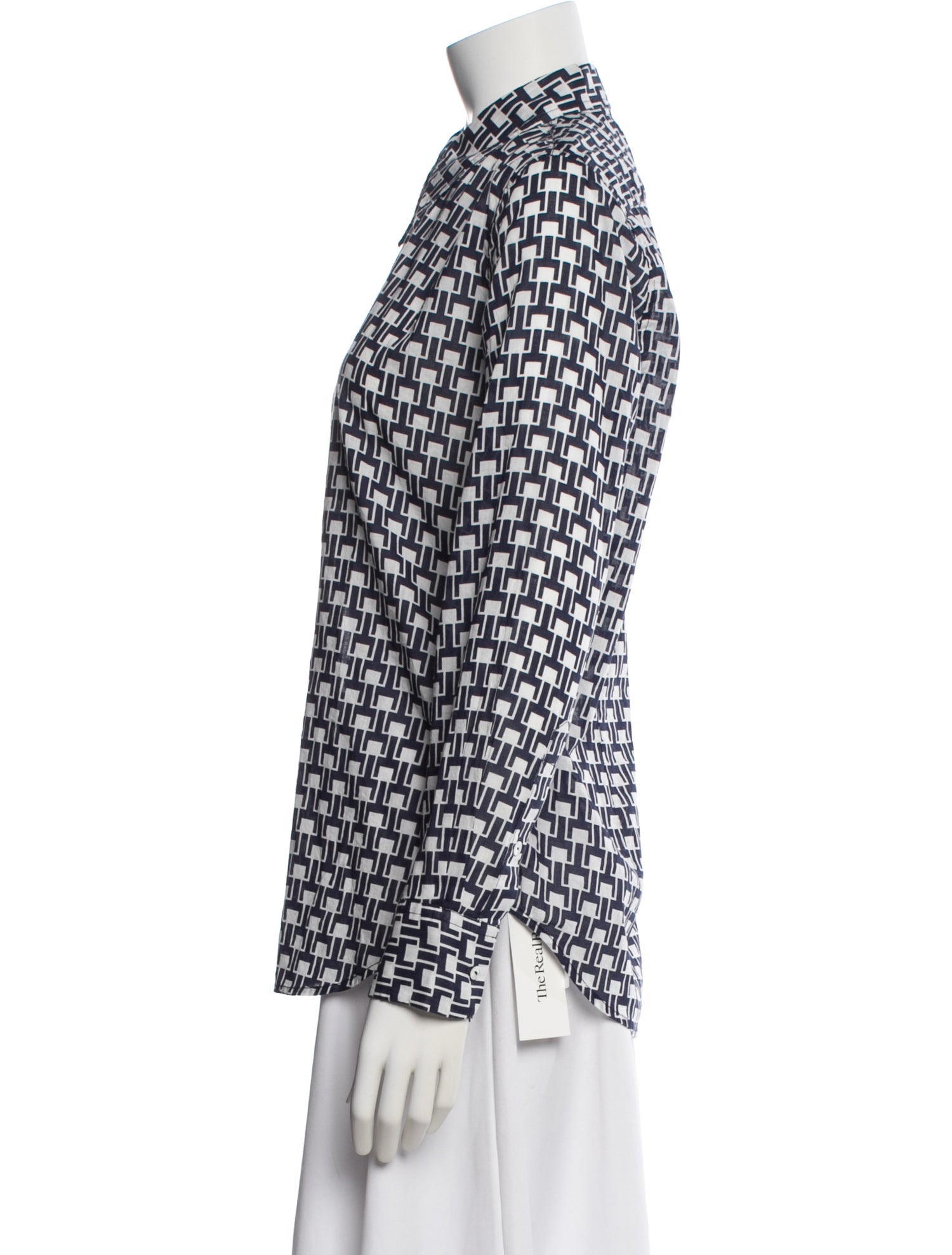 Nili Lotan Patterned Long Sleeve Blouse