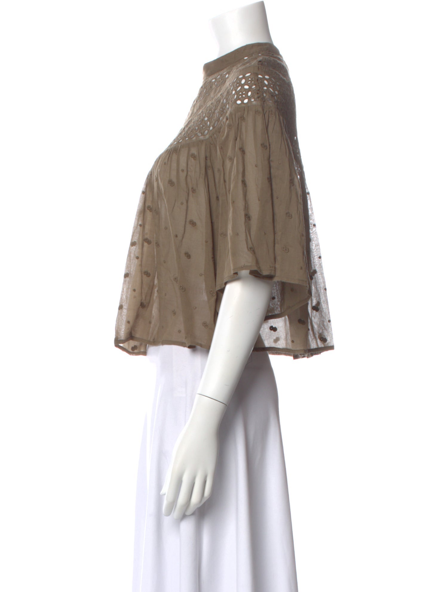 Nili Lotan Patterned Mock Neck Blouse