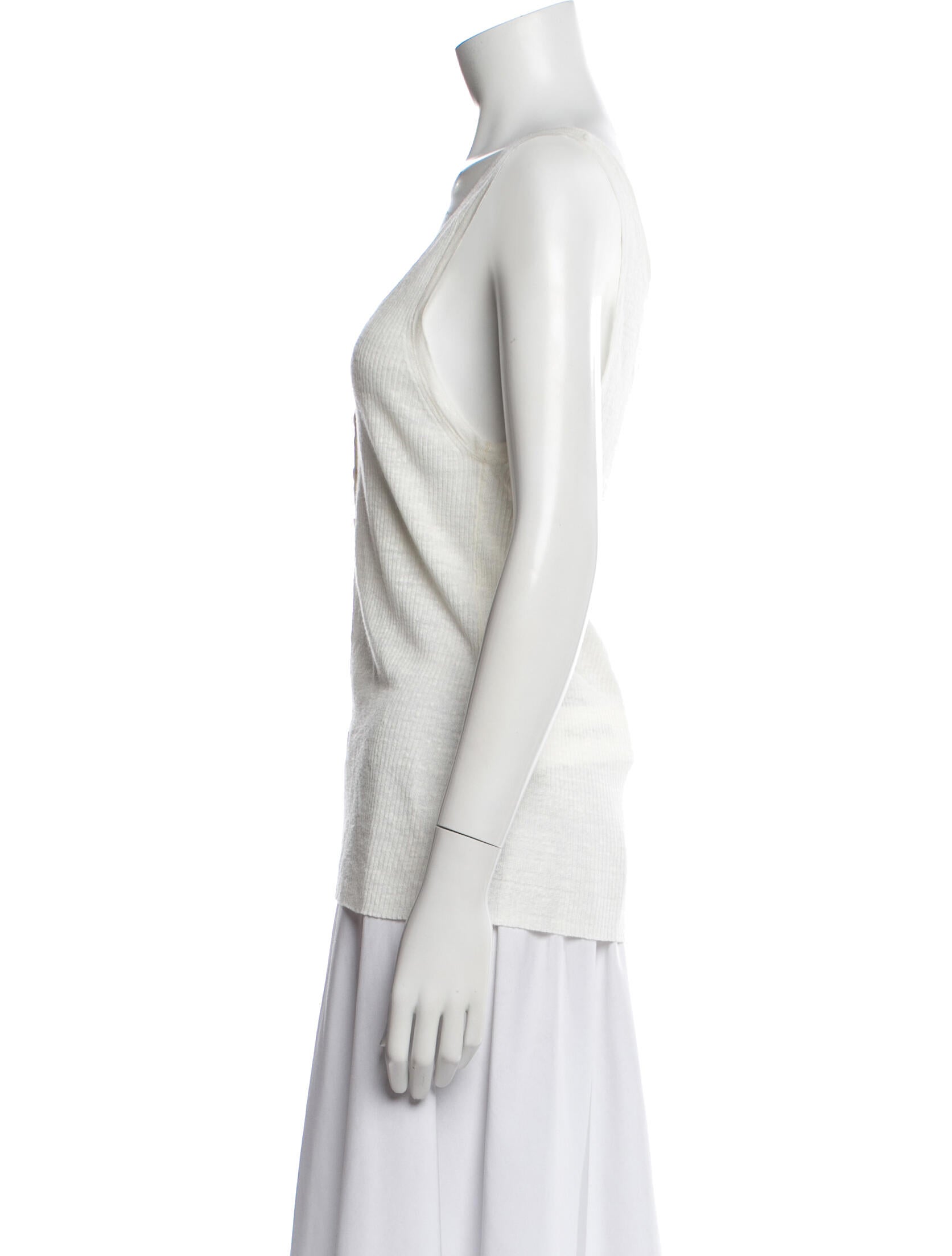 Nili Lotan Linen Scoop Neck Top