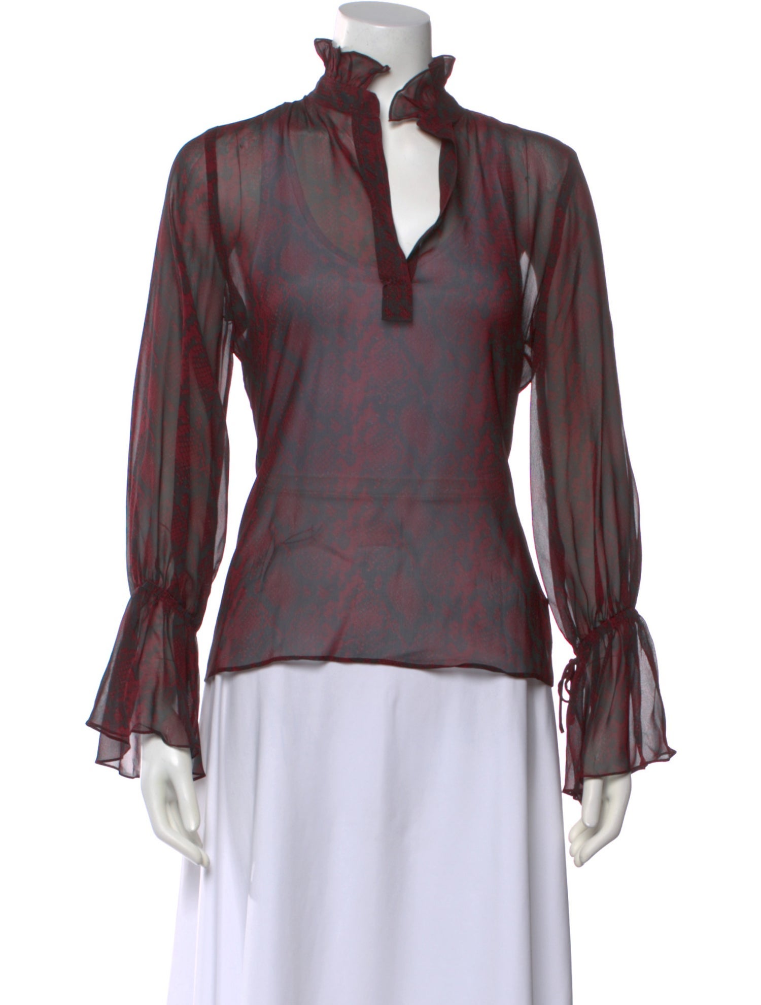 Nili Lotan Silk Patterned Blouse