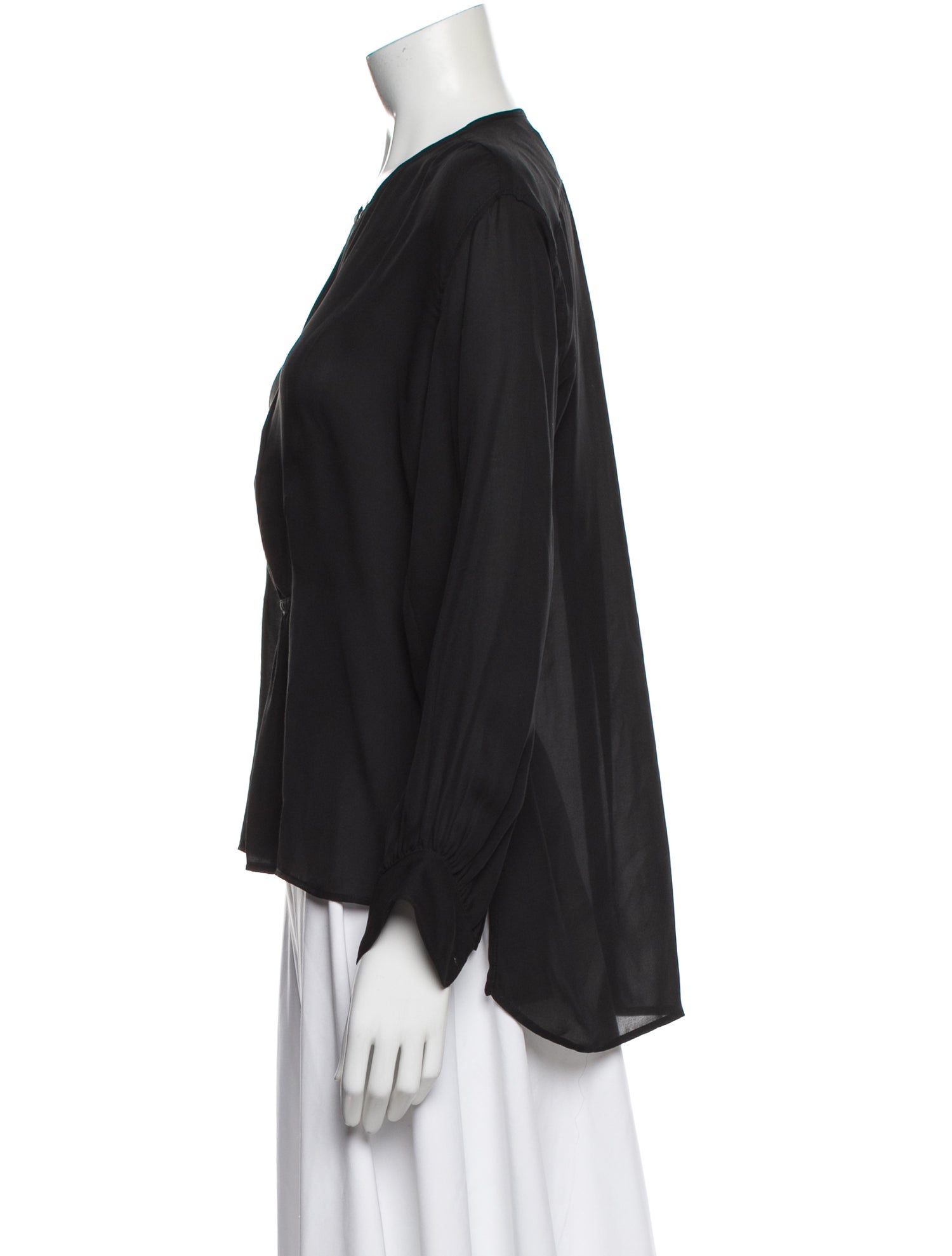 Nili Lotan Silk Crew Neck Blouse