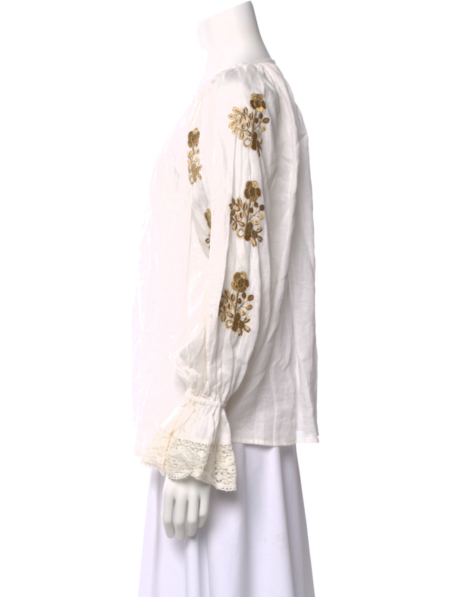 Nili Lotan Floral Print Crew Neck Blouse w/ Tags