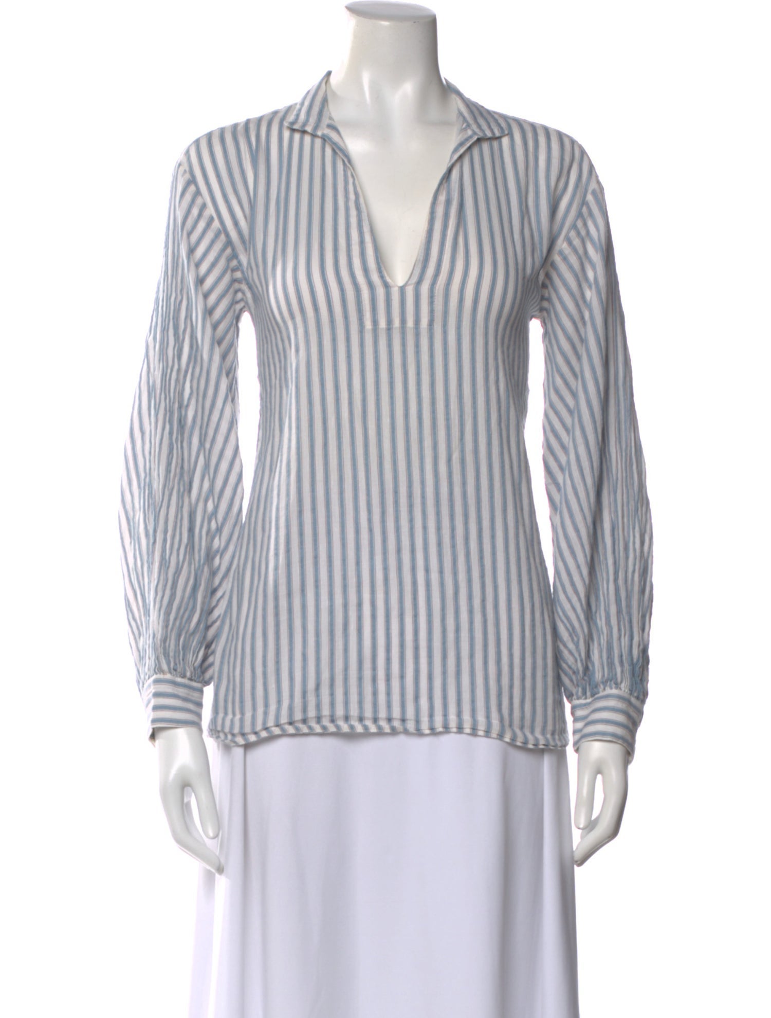 Nili Lotan Striped V-Neck Blouse