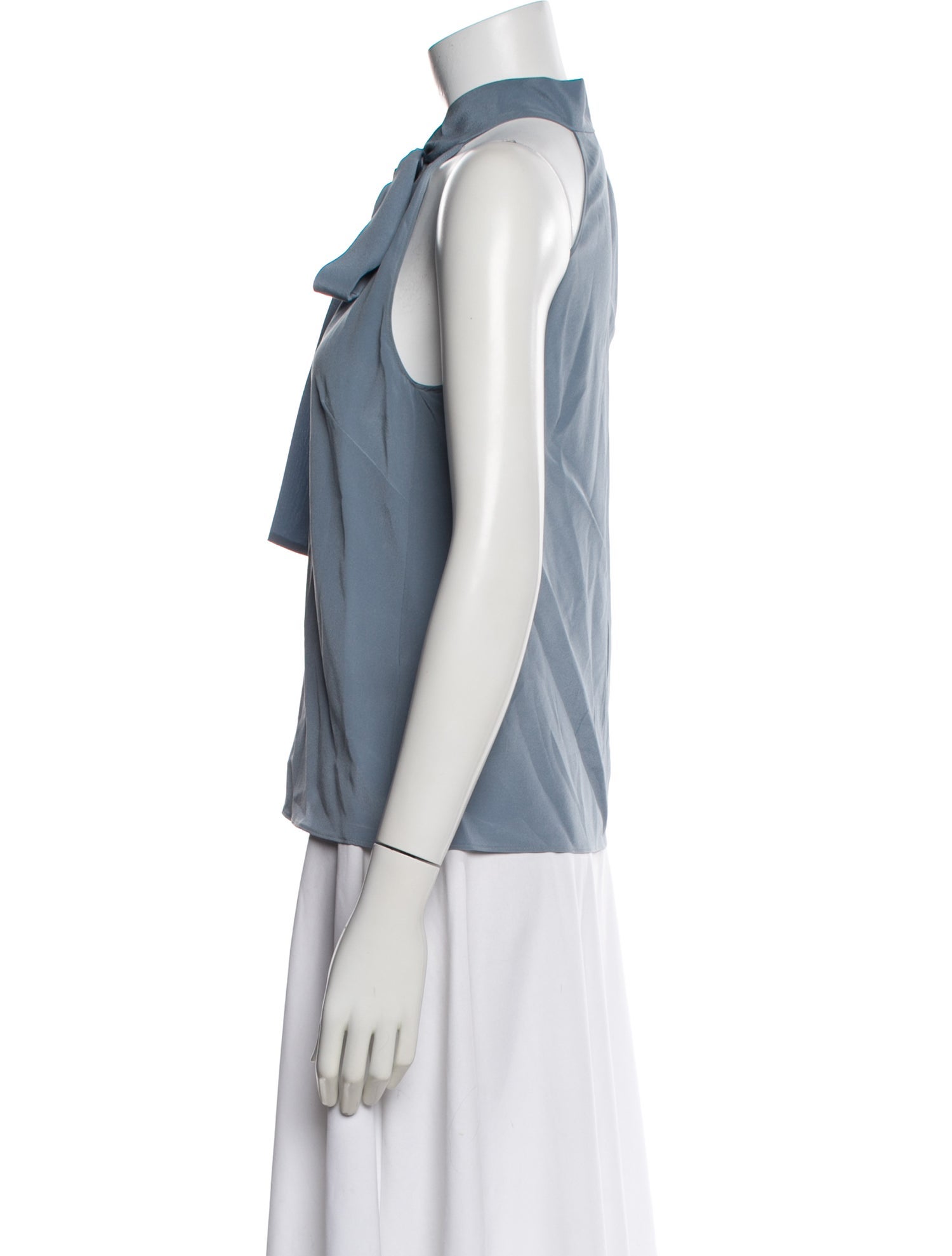 Nili Lotan Silk Tie Neck Top