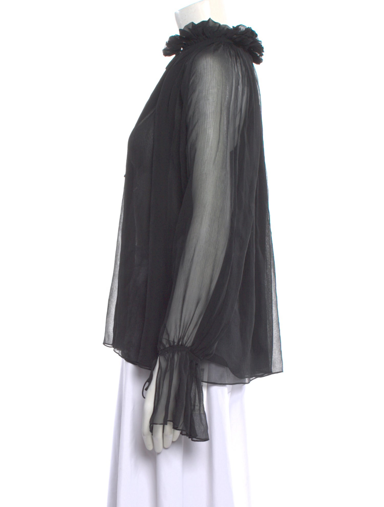 Nili Lotan Silk Tie Neck Blouse