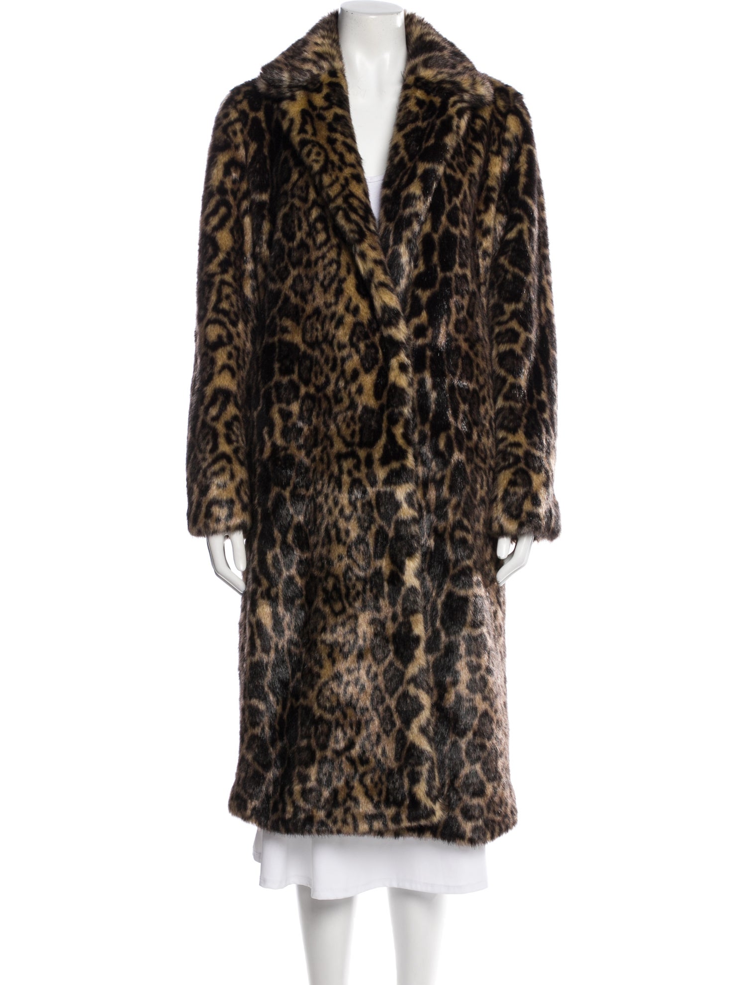Nili Lotan Faux Fur Animal Print Coat