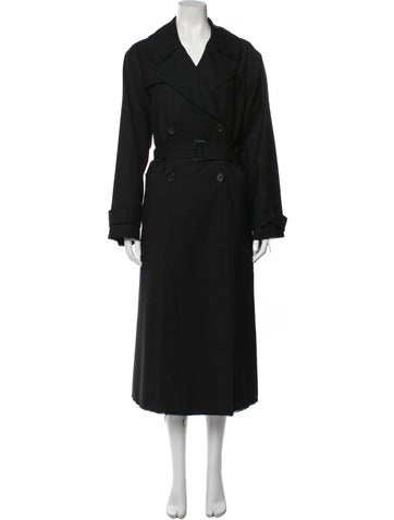 Pre-owned Nili Lotan Wool Trench Coat In Black