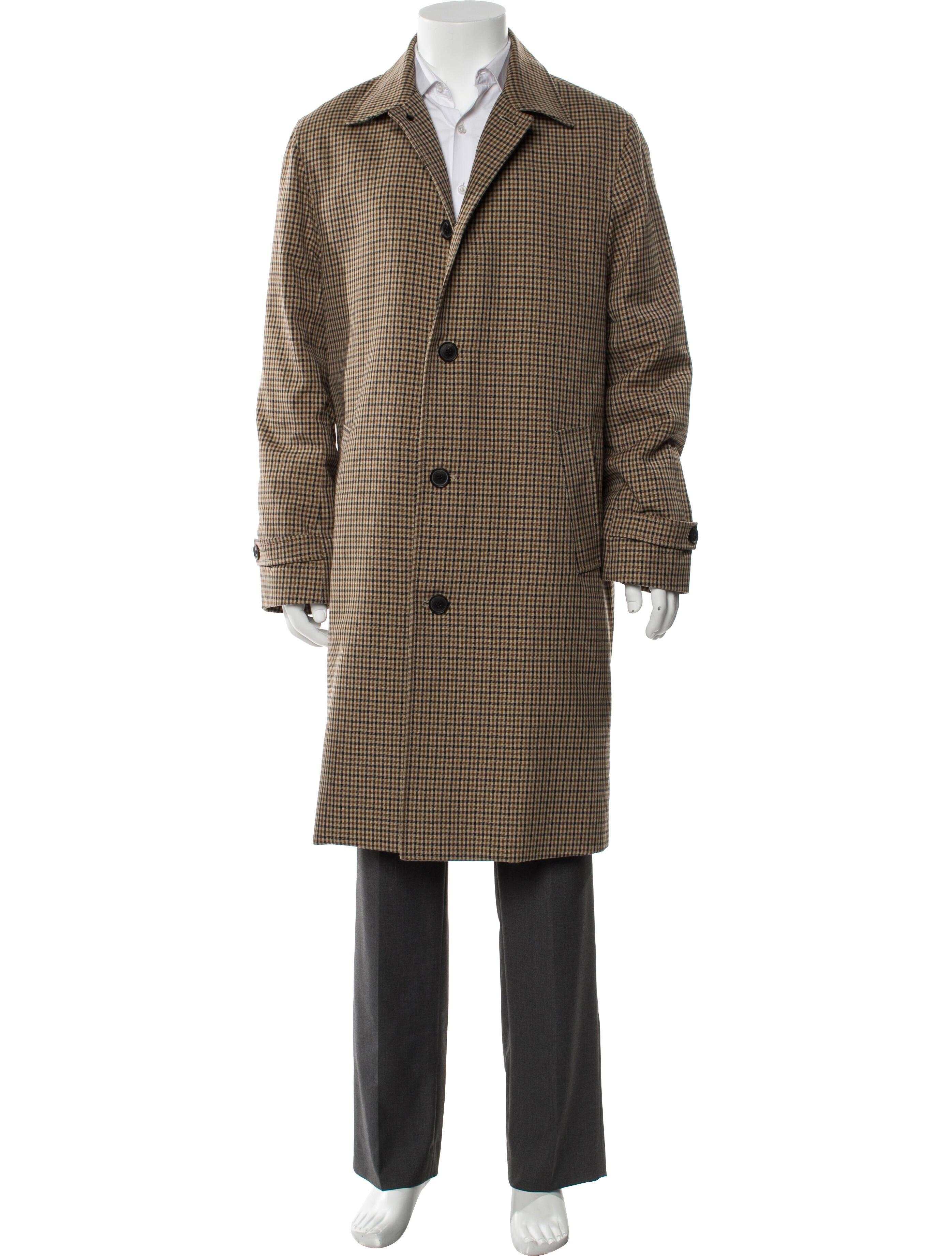 Nili Lotan Plaid Print Trench Coat