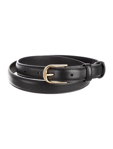 Pre-owned Nili Lotan Skinny Leather Belt In Black