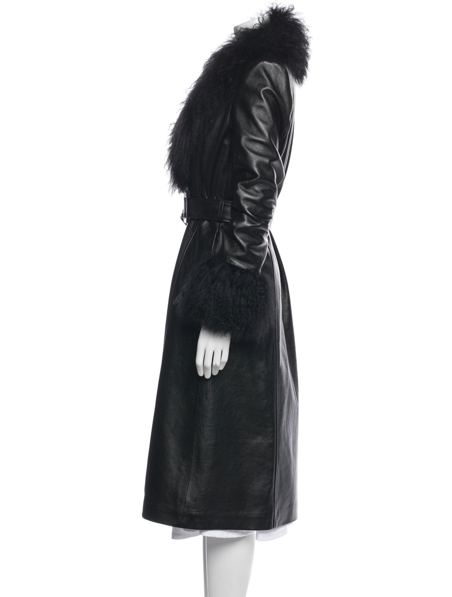 Nili Lotan Lamb Leather Faux Fur Coat