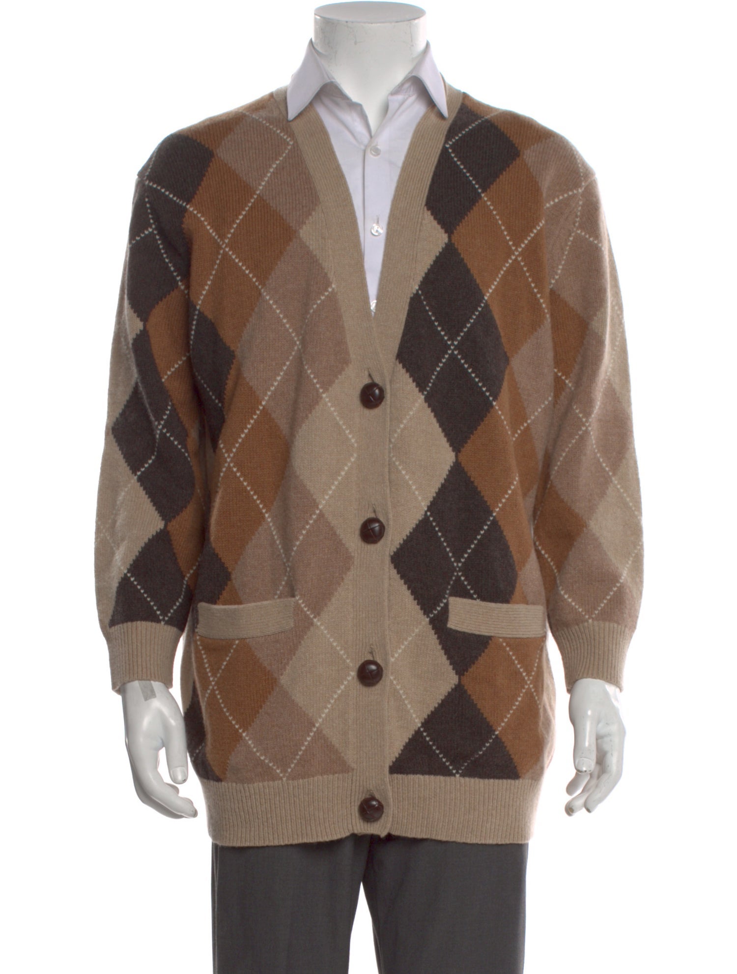Nili Lotan Wool Plaid Print Cardigan
