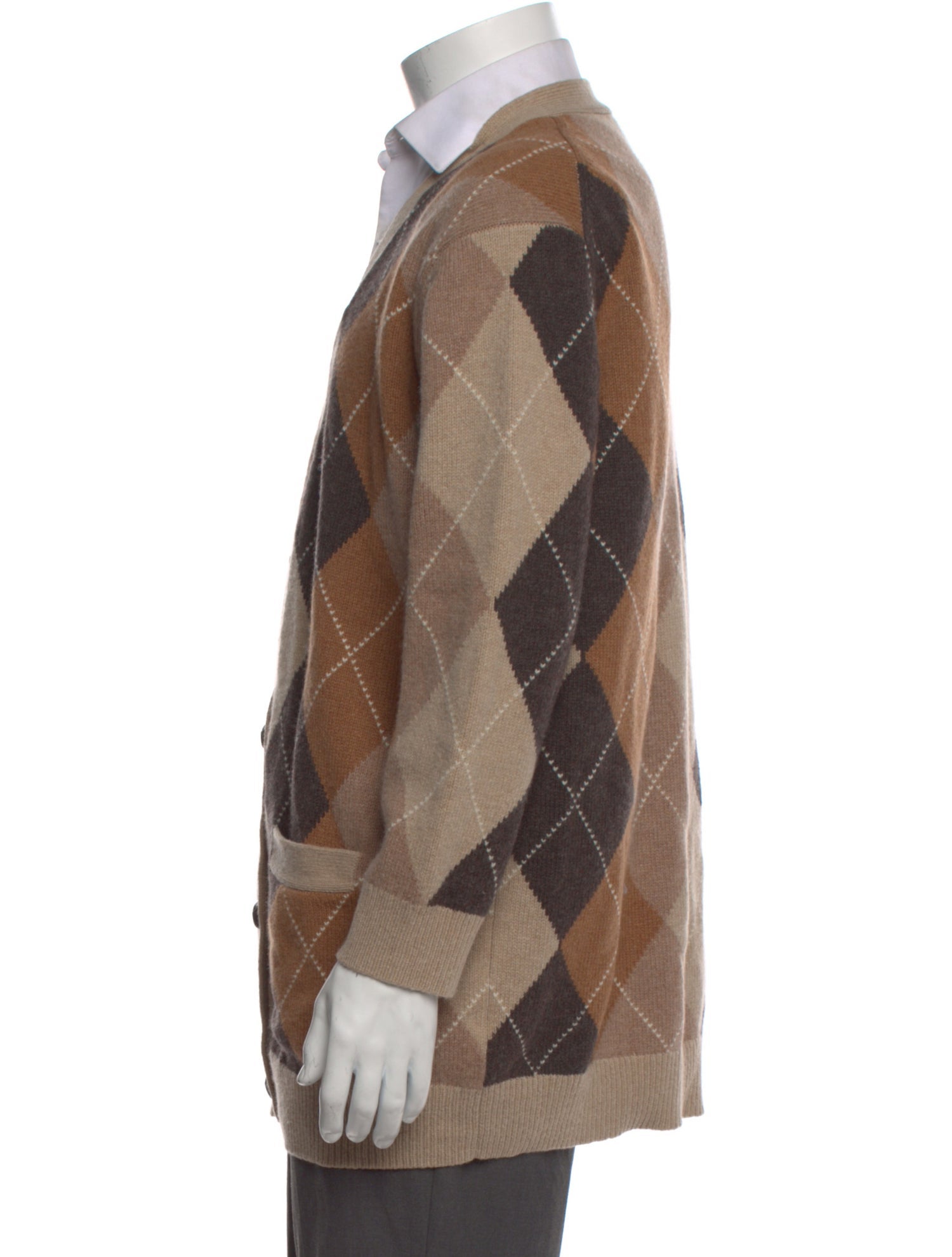 Nili Lotan Wool Plaid Print Cardigan