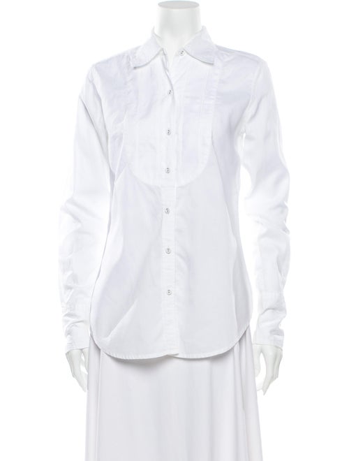 Nili Lotan Long Sleeve Button-Up Top White