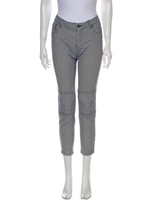 Nili Lotan Striped Skinny Leg Pants Blue