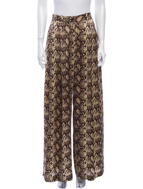 Nili Lotan Silk Wide Leg Pants Brown