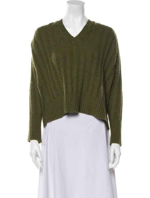 Nili Lotan Cashmere V-Neck Sweater Green