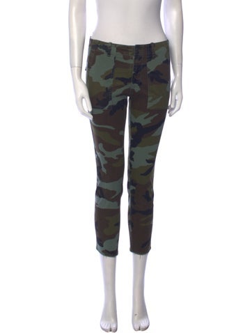 Nili Lotan Pants Camouflage Print Straight Leg US 0 | XS
