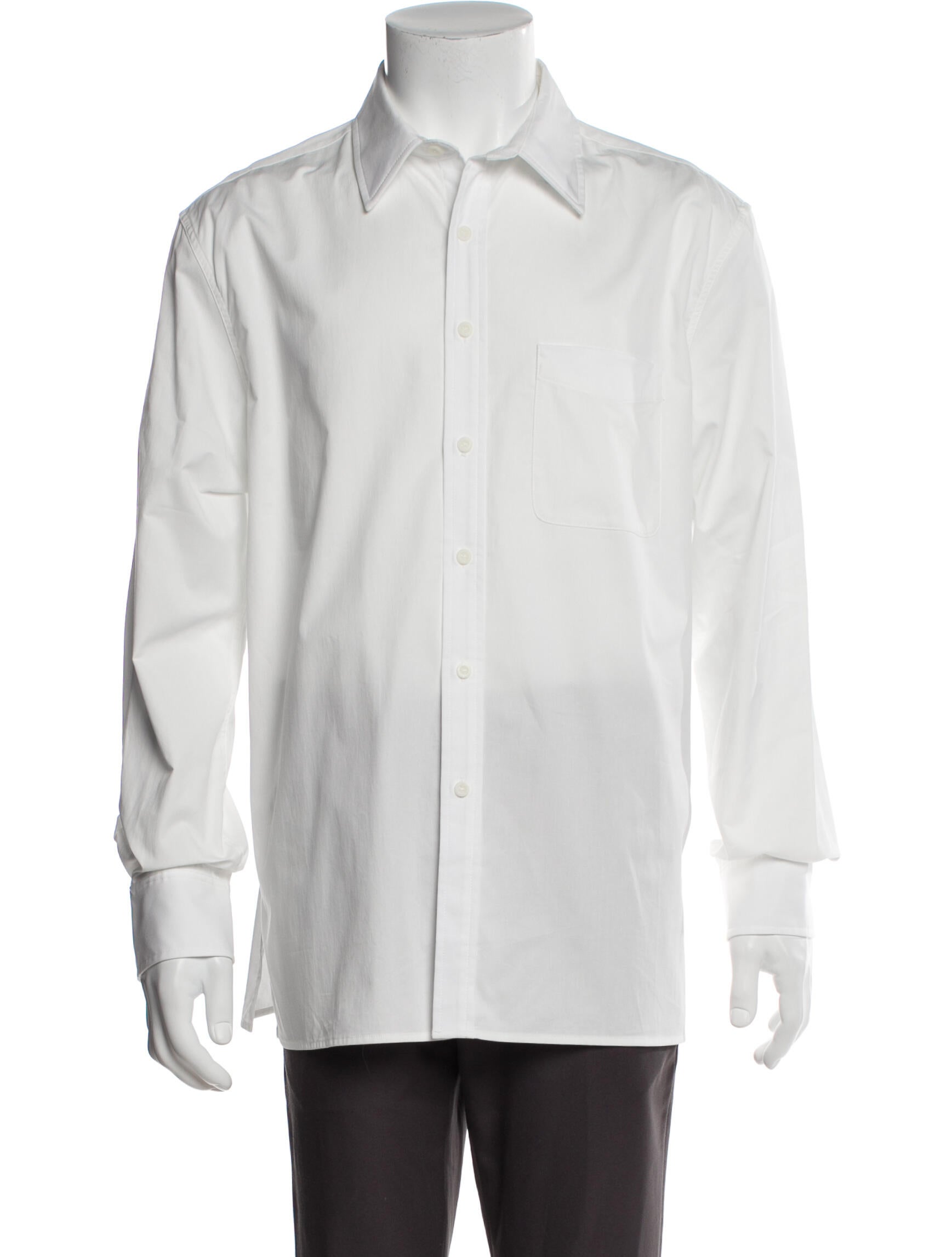 Cesare Attolini Long Sleeve Dress Shirt White Dress Shirts, Clothing