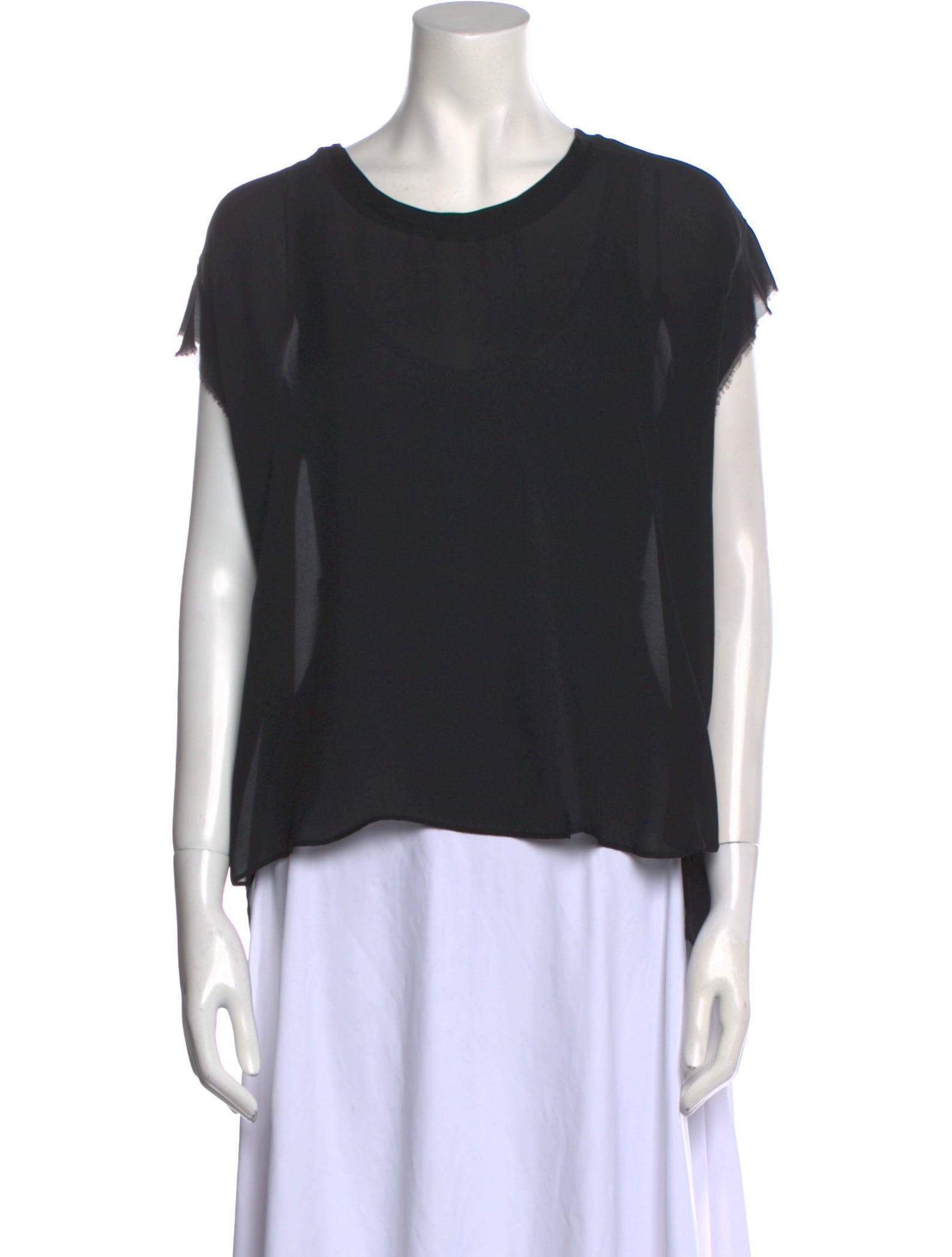 Nili Lotan Silk Scoop Neck T-Shirt