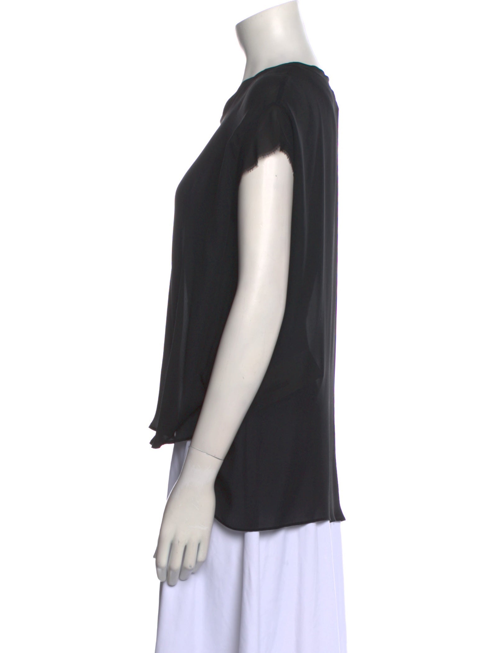 Nili Lotan Silk Scoop Neck T-Shirt