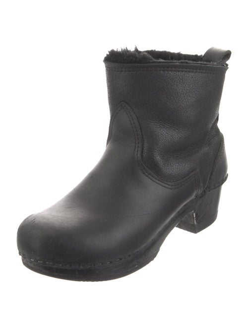 No.6 Leather Fur Trim Rain Boots
