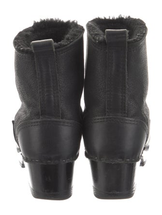 No.6 Leather Fur Trim Rain Boots