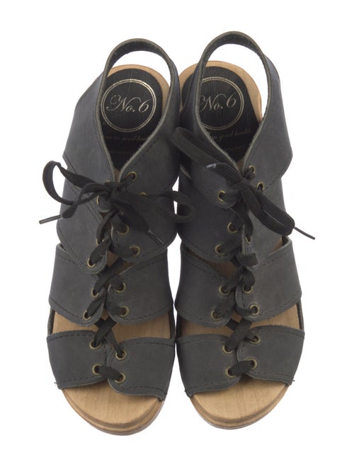 No.6 Leather Cutout Accent Gladiator Sandals