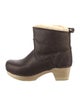 No.6 Leather Fur Trim Rain Boots