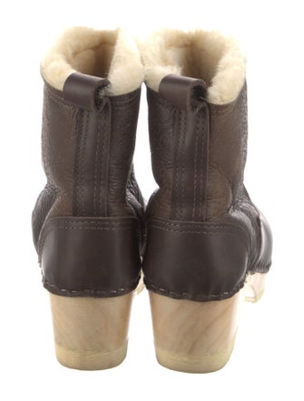 No.6 Leather Fur Trim Rain Boots