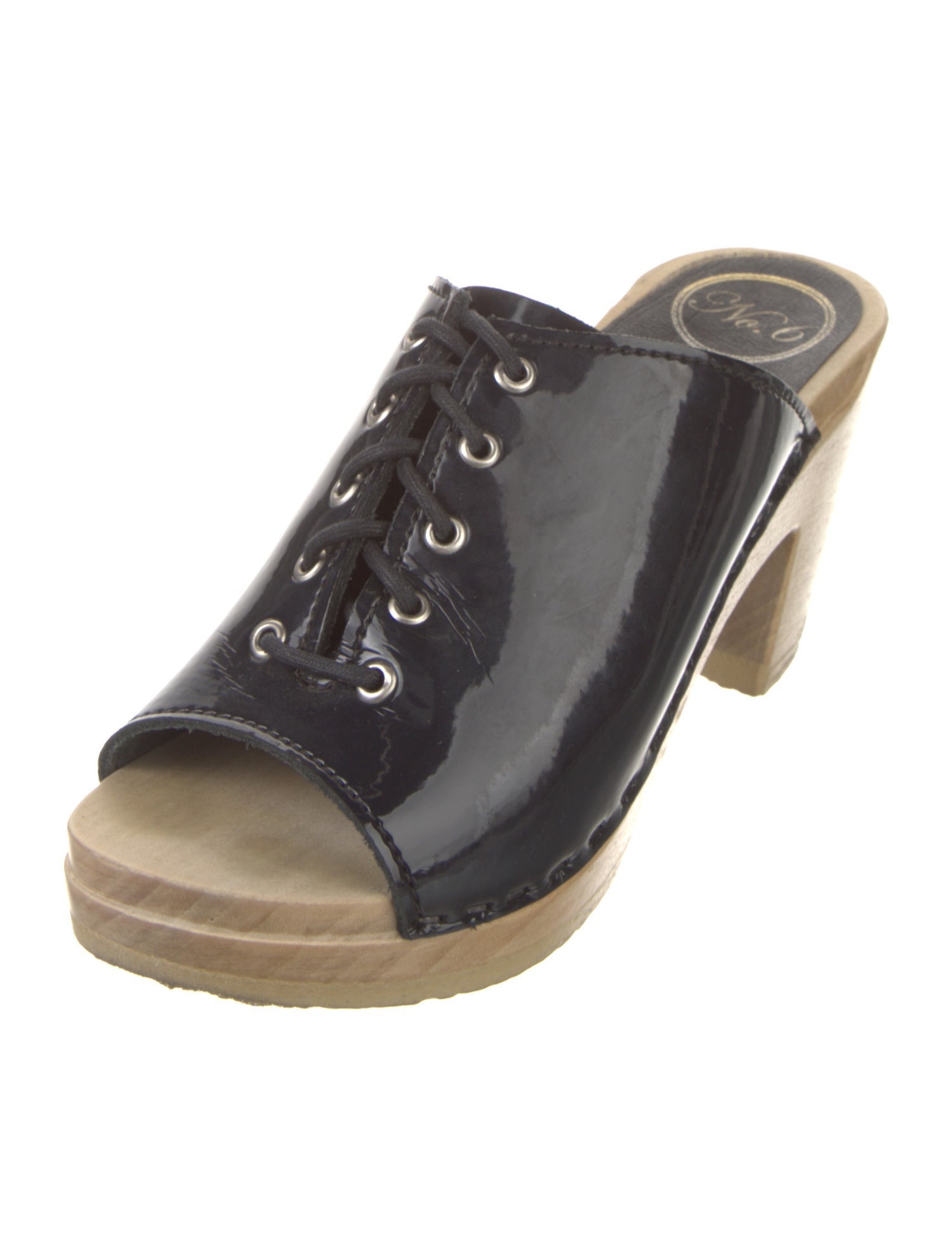 No.6 Patent Leather Slides