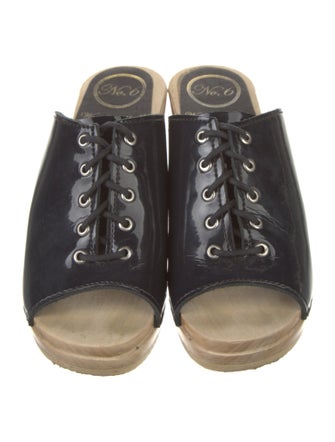 No.6 Patent Leather Slides