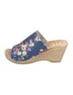 No.6 Leather Floral Print Slides