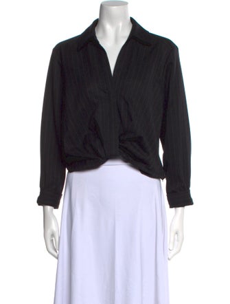 No.6 V-Neck Three-Quarter Sleeve Crop Top