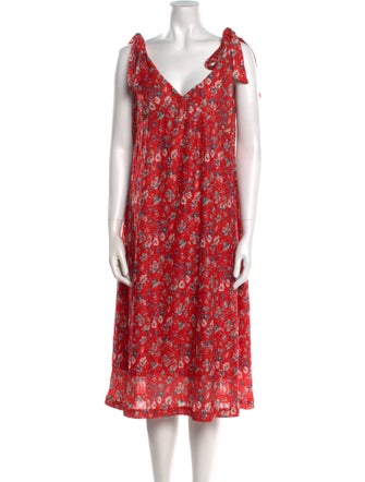 No.6 Floral Print Midi Length Dress