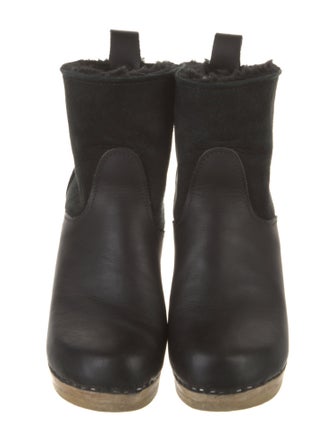 No.6 Leather Fur Trim Boots