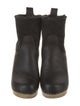 No.6 Leather Fur Trim Boots
