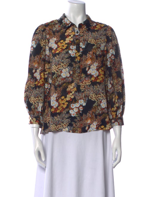 No.6 Printed Three-Quarter Sleeve Blouse