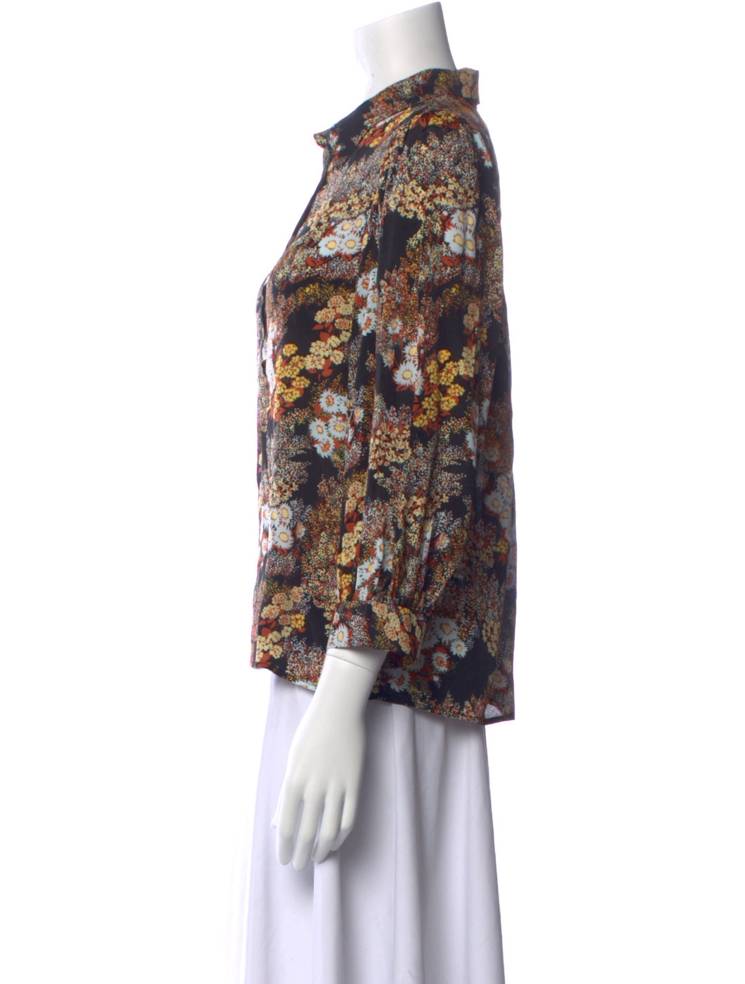 No.6 Printed Three-Quarter Sleeve Blouse