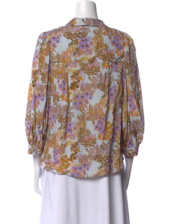 No.6 Printed Three-Quarter Sleeve Blouse