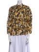 No.6 Floral Print Mock Neck Blouse