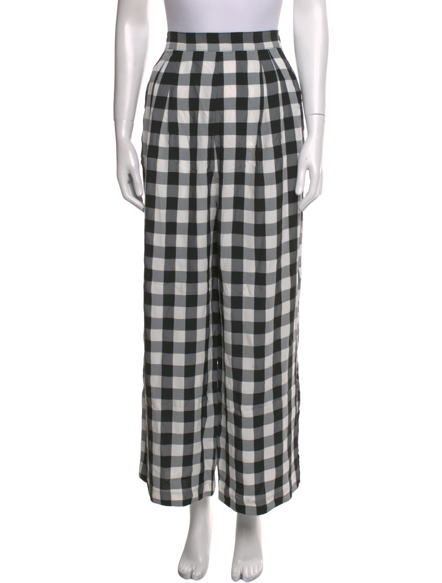 No.6 Plaid Print Wide Leg Pants