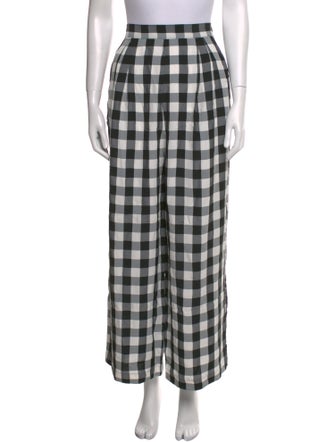 No.6 Plaid Print Wide Leg Pants
