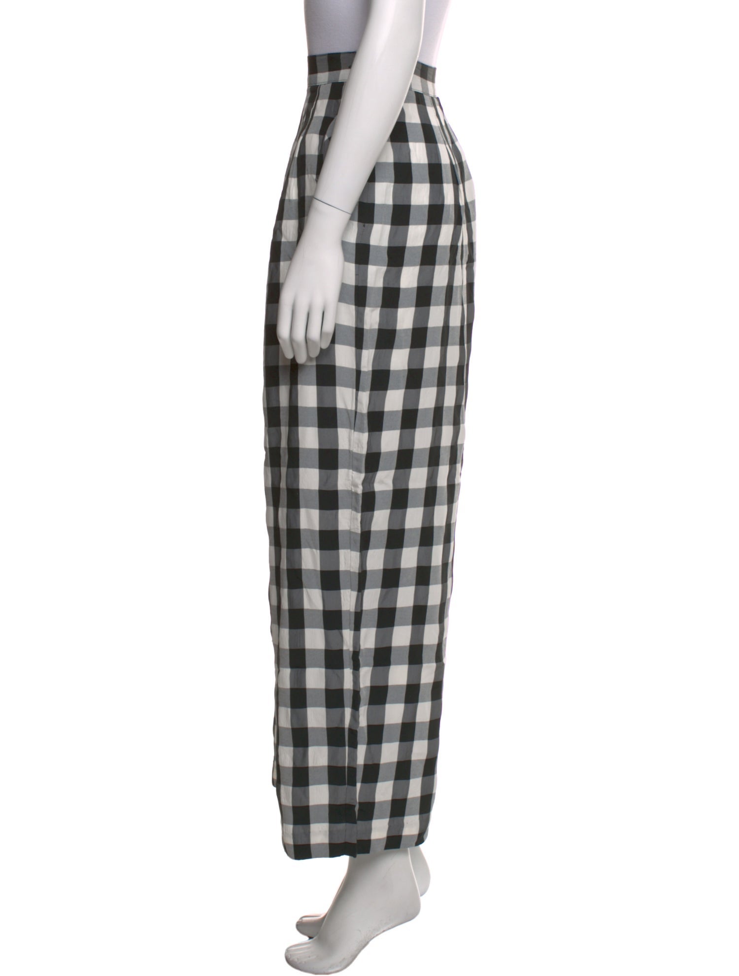 No.6 Plaid Print Wide Leg Pants
