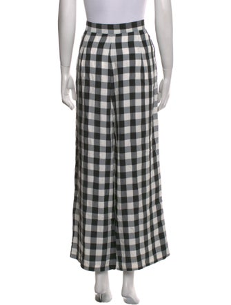 No.6 Plaid Print Wide Leg Pants