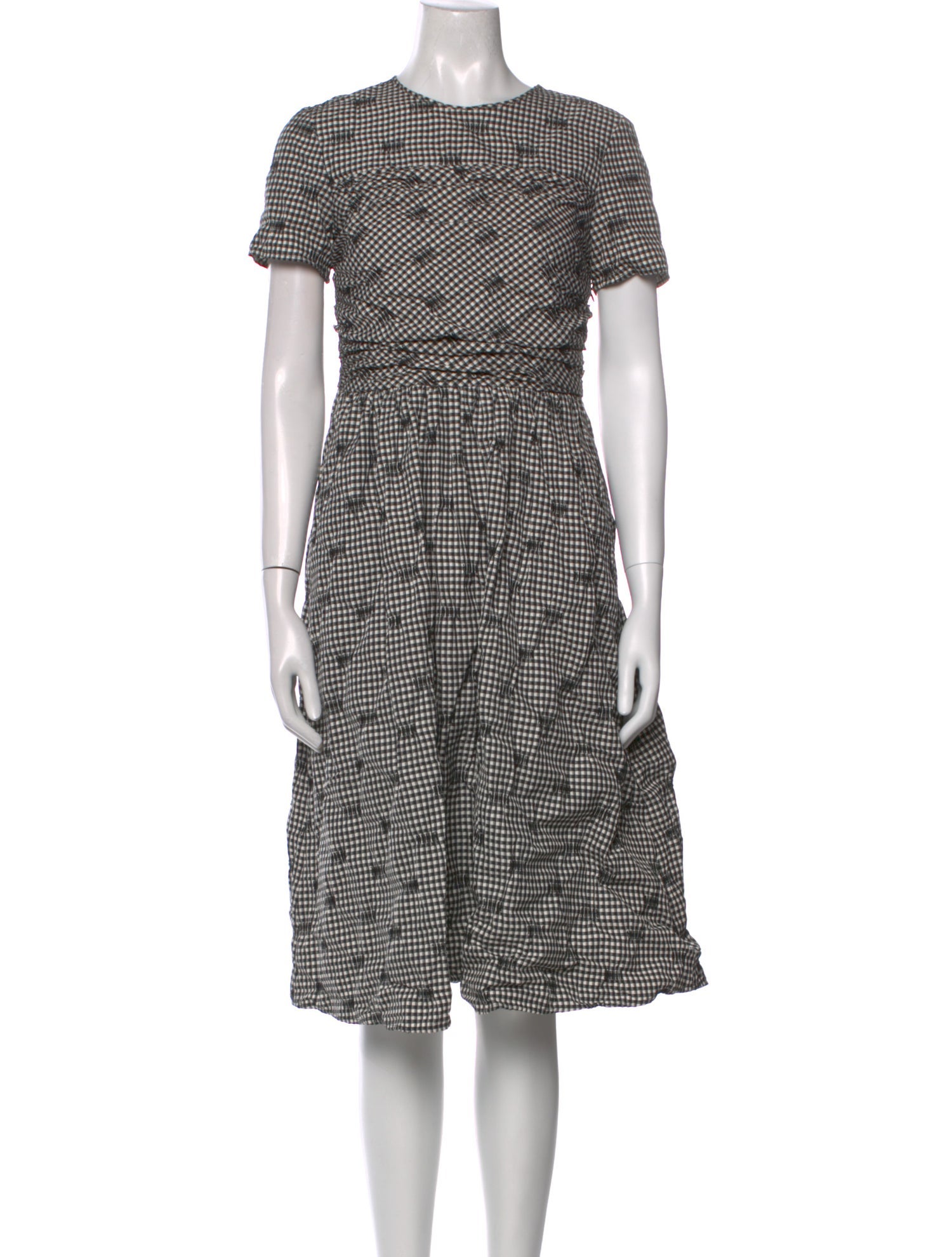 No. 6 Store Plaid Print Midi Length Dress