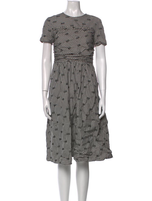 No. 6 Store Plaid Print Midi Length Dress