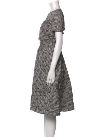 No. 6 Store Plaid Print Midi Length Dress