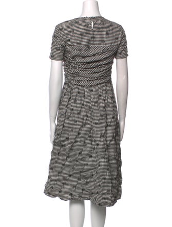 No. 6 Store Plaid Print Midi Length Dress