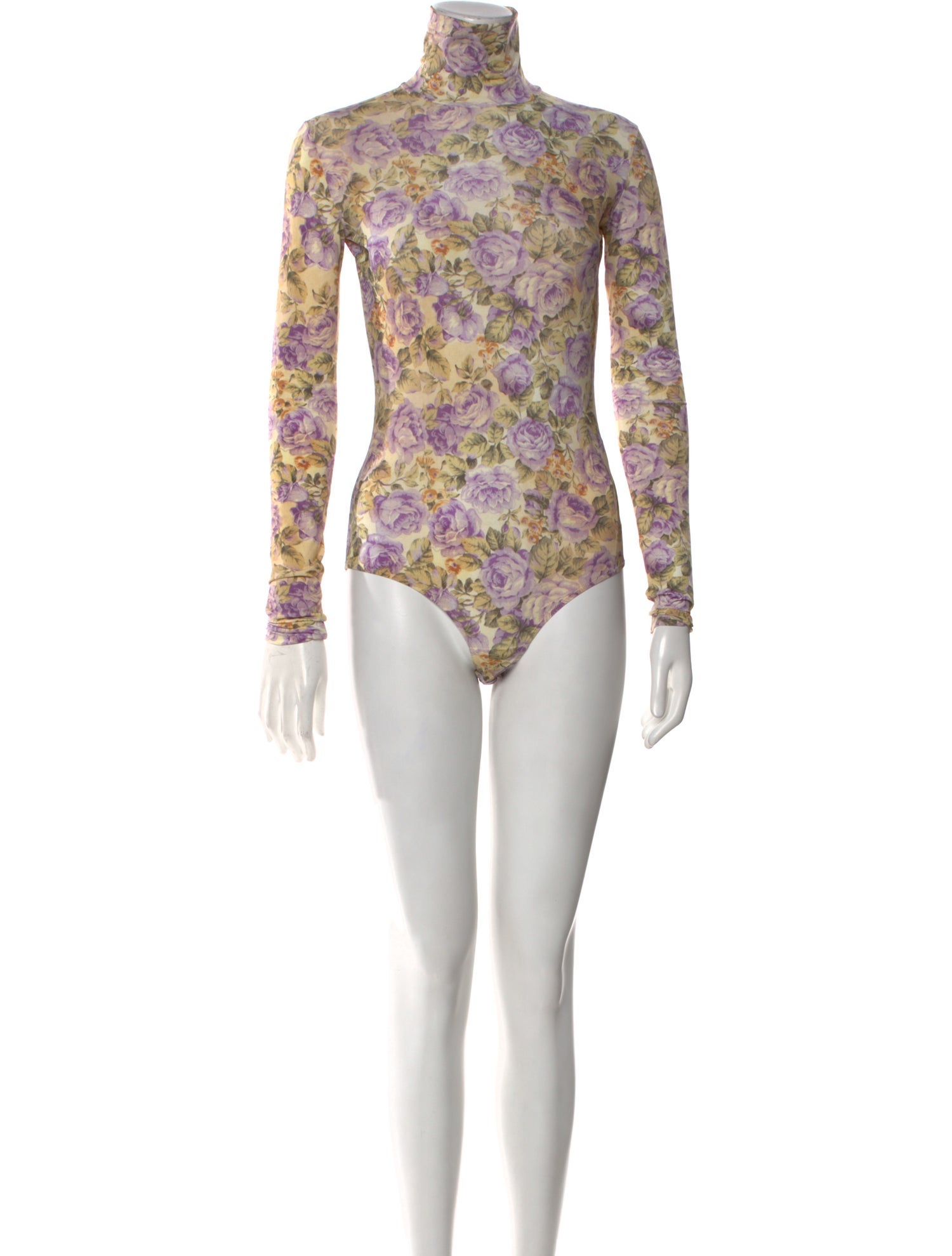 No.6 Floral Print Turtleneck Bodysuit